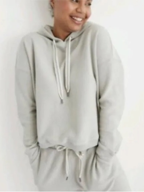 aerie Tops - Aerie Ribbed Drawstring Cropped Hoodie